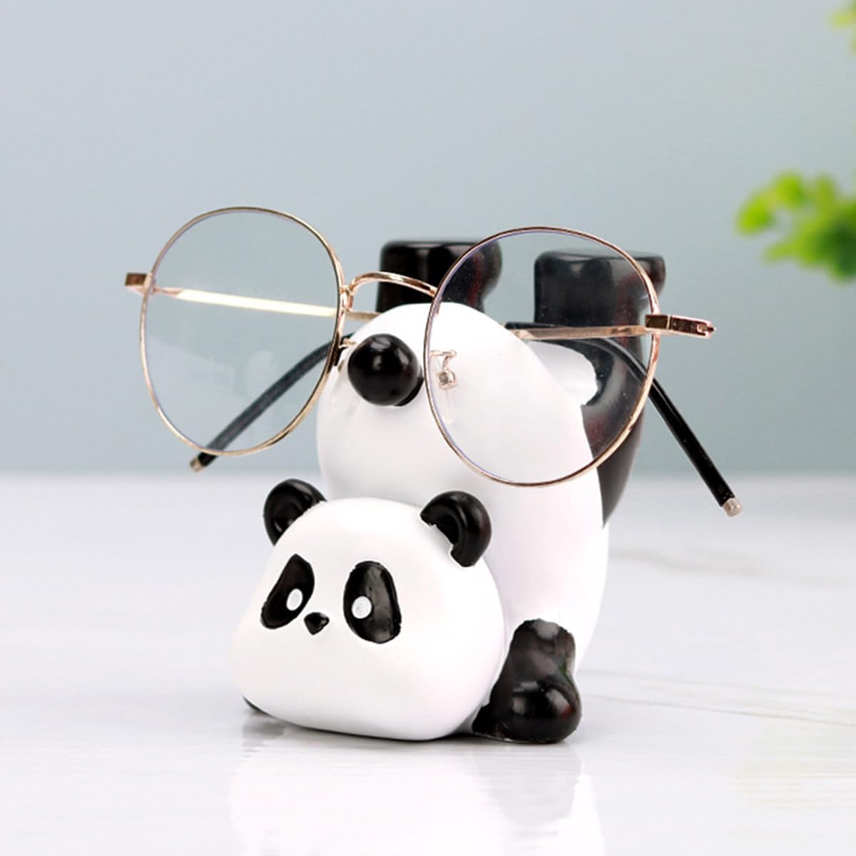 JARPSIRY Cute Panda Glasses Display Stand for Nightstand, Funny Decorative Eyeglass Sunglass Holder, Home Office Desk Decoration (Handstand Panda)
