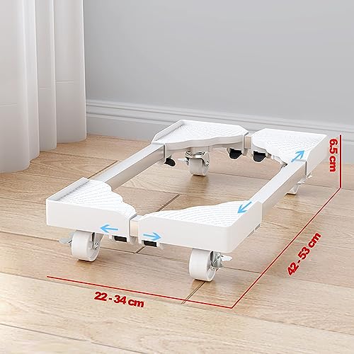 Mobile CPU Stand, Adjustable PC Tower Stand, Computer Tower Stand With 4 Locking Caster Wheels Fits Most PC(White)