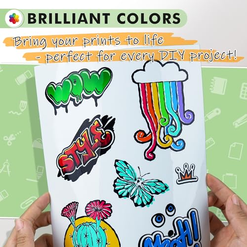 Koala 95% Clear Sticker Paper for Inkjet Printer - Waterproof Printable Vinyl Sticker Paper - 8.5x11 Inch, 50 Sheets, Transparent Glossy - Easy to Use for DIY Personalized Decals