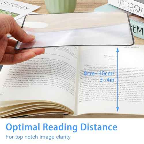 4 Pcs Page Magnifying Sheet 3X 5X Clear Lightweight Magnifier Flat Plastic Optical Fresnel Lens Handy Card Size Magnifier Bookmark for Seniors Reading Small Prints People with Low Vision