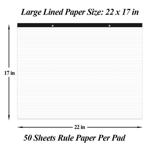 Yaridar (2-Pack) Large Lined Paper Pad - 22" x 17" Ruled Notepad, 100 Sheets/200 Pages Legal Pads, 100 gsm White Paper Notepad Desk Pad for School, Home, Office, Business