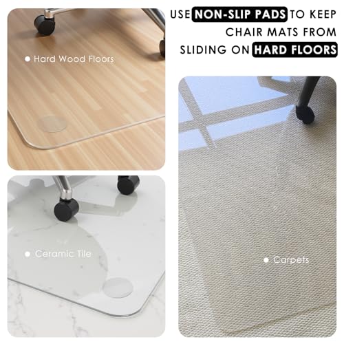 Kuyal 1/5" Thick Office Chair Mat, 32" x48" Heavy Duty Hard Computer Chair Mat, Under Desk Protector Carpeted Floors Mats, Easy Chair Movement, Can be Used on Carpet or Hard Floor, Ship Flat