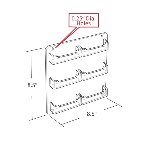 Azar Displays 252221 8.5" W x 8.5" H 6- Pocket Wall Mount Business Card Holder