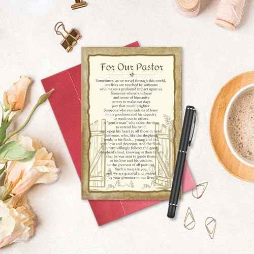 Poem Pastor Thank You Card, Ministry Appreciation Card for Priest Minister Church Staff, Religious Pastor Appreciation Gift for Baptism, First Communion, Confirmation