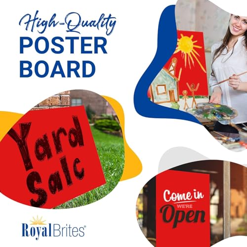 Royal Brites Red Poster Board 22x28 in - 40 Sheets, Water & Fade Resistant