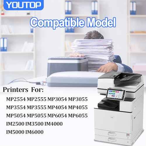 MP2554 MP3554 Black Toner Cartridge Replacement for Ricoh MP2554,MP2555,MP3054,MP3055,MP3554,MP3555,MP4054,MP4055, MP5054,MP5055,MP6054,MP6055, IM2500, IM3500, IM4000, IM5000, IM6000