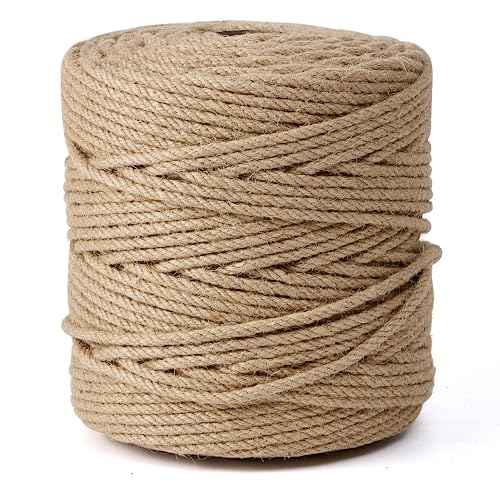 Natural Jute Twine,656 Feet 1/4 inch Hemp Twine Rope for Gift Wrapping Craft Plant Garden Christmas Handmade Arts Decoration Packing String Home Decor