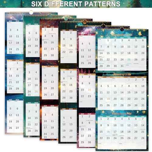 2026 Calendar - 3 Month Wall Calendar Vertical Display (Folded in a Month), JAN 2026 - DEC 2026, 11" x 26", 3 Month Calendar, 2026 Wall Calendar 12 Month - Green