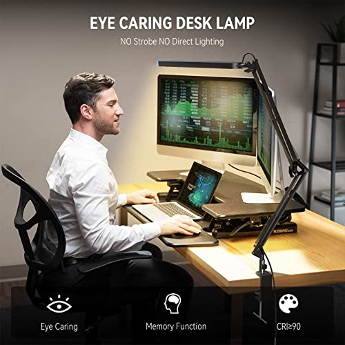 SKYLEO Black Adjustable Swing Arm Desk Lamp for Home Office & Study