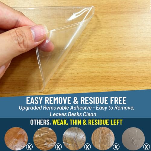 30 Pcs Self-Adhesive Nameplate Pockets 9.9 x 3.9 Inches Thick PVC Clear Desk Name Tag Holders for Classroom & Office