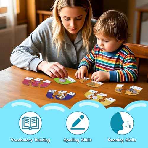 CVC Puzzle Cards for Kids ? Phonics & Spelling Games for Toddlers, 3-Letter Word Puzzles for Preschool & Kindergarten, Perfect for Speech Therapy & Early Learning Classroom Essentials