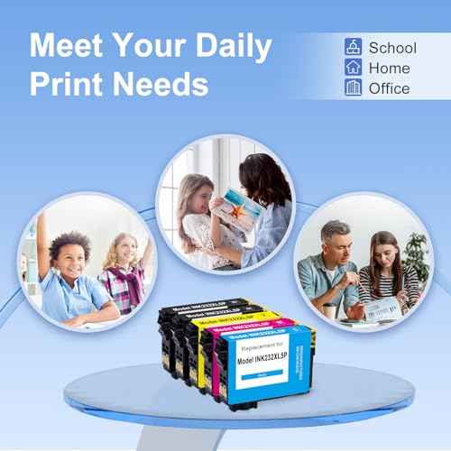 Remanufactured for 232XL Ink Cartridges Combo Pack (5Pack) Latest Upgrade Replacement for 232 XL Ink Cartridge for XP-4200 WF-2930 XP-4205 WF-2950 Printer (2*Black/Cyan/Magenta/Yellow)