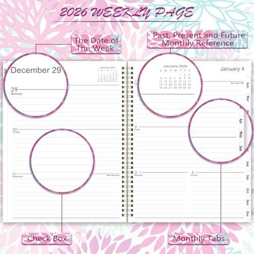 2026 Planner - 9'' x 11'' Calendar Planner 2026, Jan. 2026 - Dec. 2026, Planner Weekly and Monthly, Large Planner 2026 with Monthly Tabs, Inner Pocket