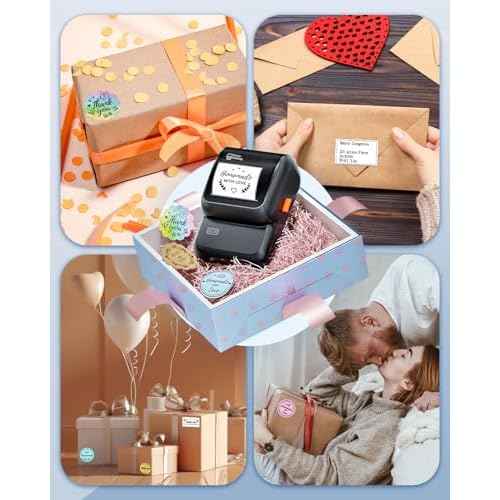 Label Maker Machine with Tapes, M100 Address Label Maker, Barcode Label Printer with 2000 Icons and 300 Templates, Bluetooth Thermal Label Printer for Small Business, Home, Logo, Office, School, Black