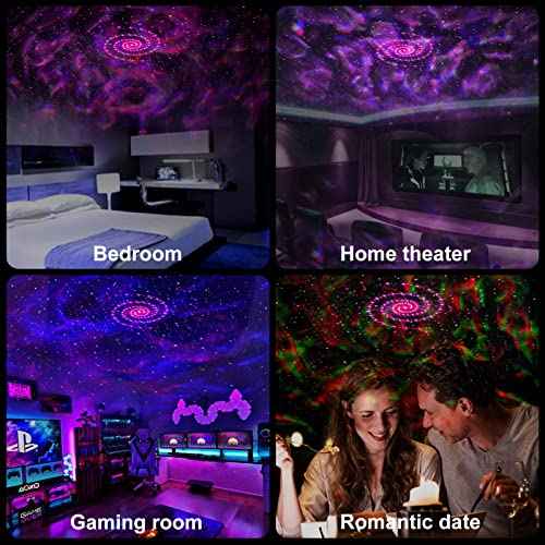 Star Projector 3 in 1 Galaxy Night Light Projector with White Noise and Bluetooth Speaker for Home Bedroom Decor, Remote Control, Christmas Birthday Gifts for Kids Women Man - White