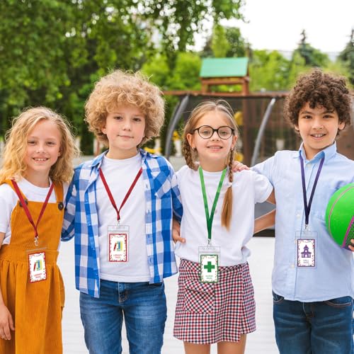 Colorful Classroom Hall Passes with Lanyards - Unbreakable PVC Set for Schools