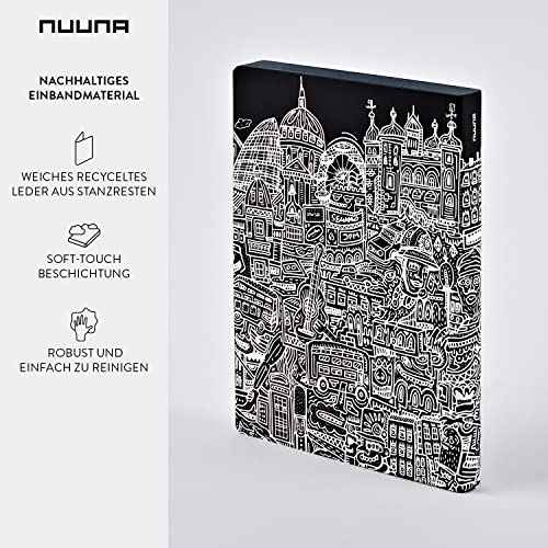 Nuuna Graphic L London Smooth Bonded Leather Notebook - Black