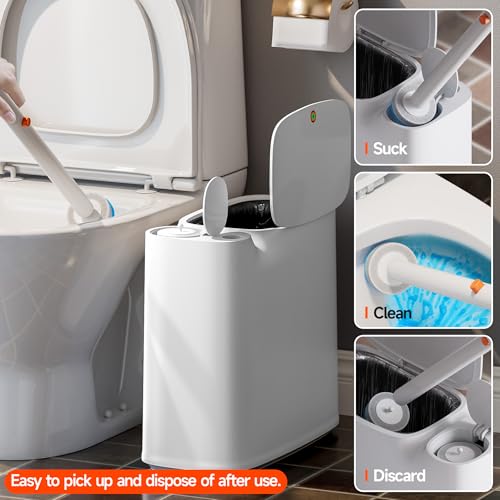 Ctime 3-in-1 Bathroom Trash Can with Toilet Brush & 36 Refills – Compact Space-Saving Set