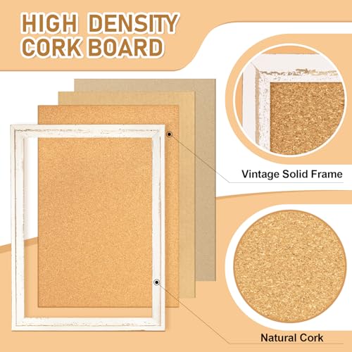 Dollar Boss 24x18 Rustic White Cork Board with Molding A White Frame