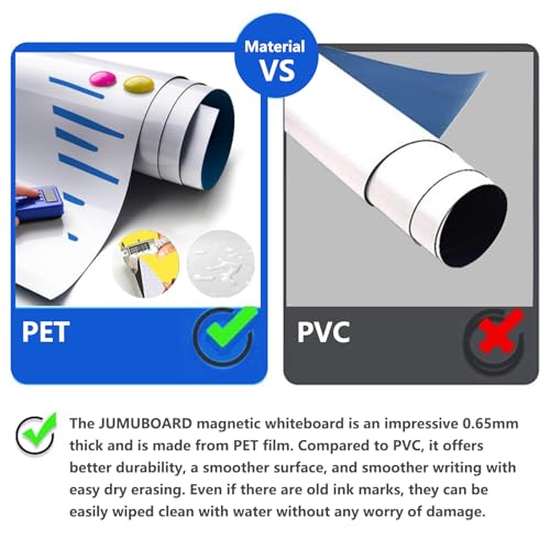 Magnetic Dry Erase Whiteboard Paper with Adhesive, 30" x 15" White Board Film for Wall, Easy to Write and Clean Dry Erase Board for Office, Classroom, Home, Include Marker, Magnetic Eraser and Magnets