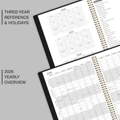 Artfan 2026 Monthly Planner - 2026 Planner, Jan. 2026 - Dec. 2026, 2026 Calendar Monthly Planner, 12-Month with Colorful Tabs, 8.86" x 11.4", Saffiano Leather, Black Leather
