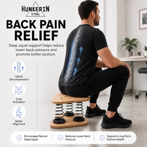 Hunkerin Stool Natural / Standard — Ergonomic Deep Squat Stool for Posture, Core & Mobility