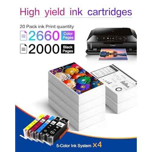Compatible with Canon PGI-250XL CLI-251XL Ink cartridges, High Yield 20-Pack for PIXMA MX922 MX722 MG5420 MG5520 MG5620 MG6320 MG6420 MG6620 MG7120 MG7520 IP7220 IP8720 IX6820 Printers