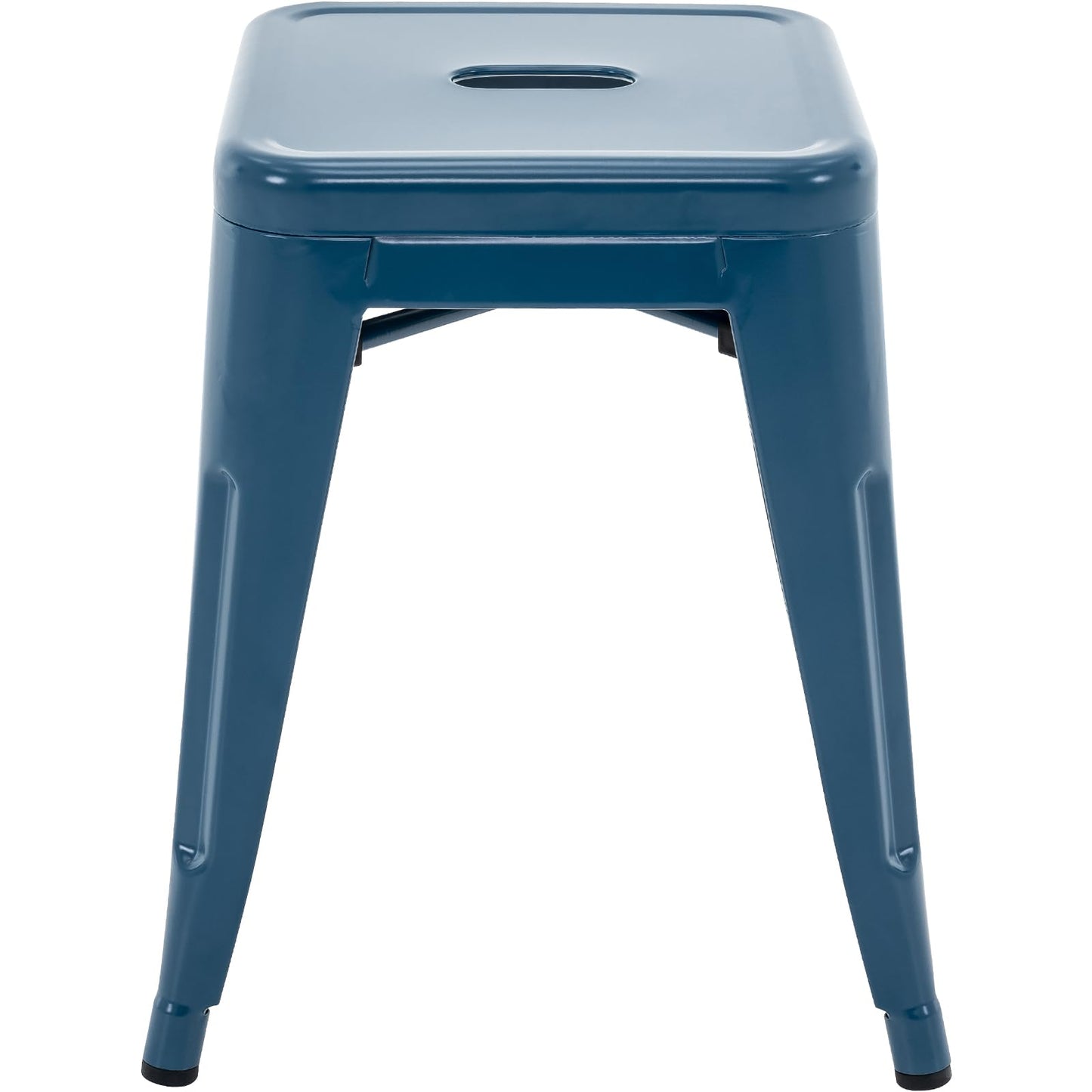 Brage Living 18 Inch Industrial Metal Stools Set of 4, Stackable Classroom Stools, Backless Metal Dining Chairs for Indoor Outdoor, Kitchen Short (Deep Blue)