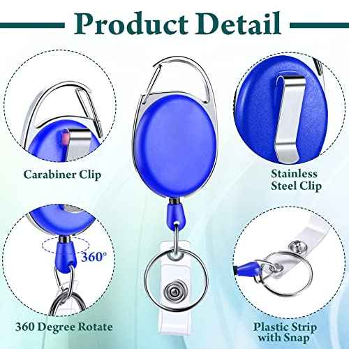 Yaomiao 100 Pack Retractable Badge Holder Reel with Clips Heavy Duty ID Card Holder Reels Bulk with Key Ring for Office Worker Doctor Nurse Employee School Students (Multicolor)