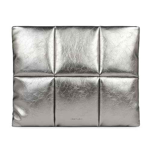 Comfyable Puffy Laptop Sleeve 13 Inch 14 Inch, Puffer Laptop Carrying Case, Pillow Case Compatible with MacBook Air M4 2025 M3 M2 M1, MacBook Pro M5 M4 Pro/Max, Silver