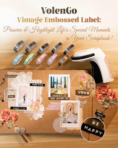 Spring-Colored Embossing Label Maker for Scrapbooking & Junk Journals - VolenGo