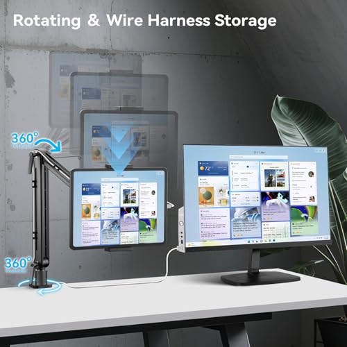 Mount Soporte para Tablet/Portable Monitor/Ereader - Strong Bearing Weight Over 5.5lbs with Built-in Adjusting Wrench with 360¡ÆRotate Base Fits for ipad 4.7-15.6" Tablet Stand Holder