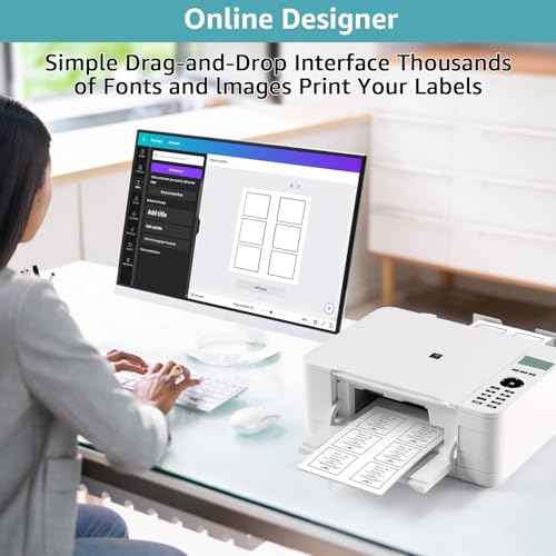MaxGear 3" x 3" Square Labels, for Inkjet or Laser Printer, Matte White Printable Sticker Paper Labels Sheets, Strong Adhesive, Dries Quickly, Holds Ink Well, 180 Pcs