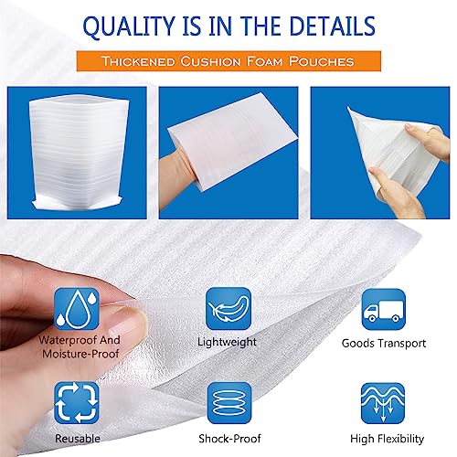 Cushion Foam Wrap Pouches for Moving(100 Pack 10"x12'')