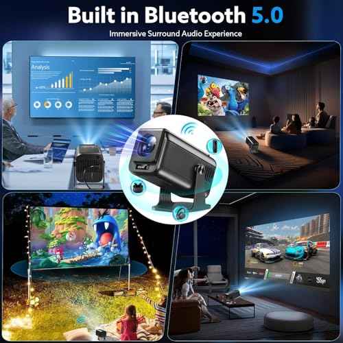 Mini Projector with Wifi and Bluetooth, 4K 1080P Support Portable Projector 180¡Æ Rotatable 120'' Screen Movie Projector Auto Keystone Compatible with HDMI/USB/Smartphone/PC/Laptop