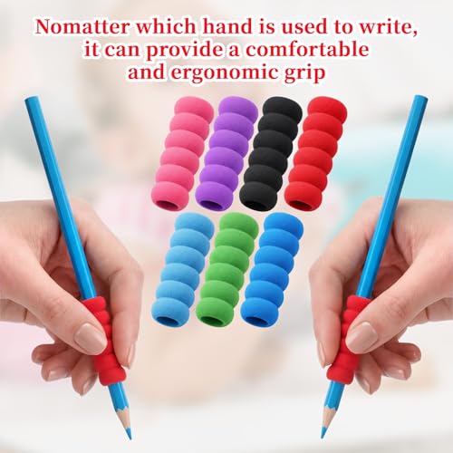 Fampery 14-Pack Kids Pencil Grips - Colorful Foam Handwriting Support