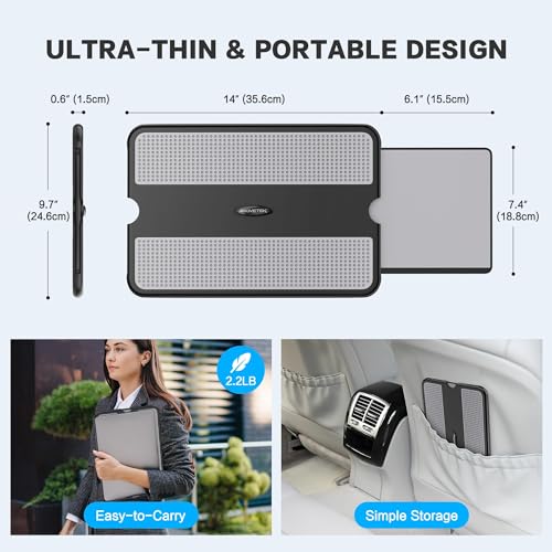 AboveTEK Portable Laptop Lap Desk with Retractable Mouse Pad, Heat Shield, Non-Slip Surface