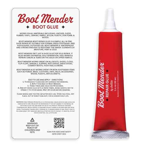 JobSite Boot Mender Glue - Shoe Glue Sole Repair - Clear, Instant Bond, Heavy Duty Adhesive (30g Tube)