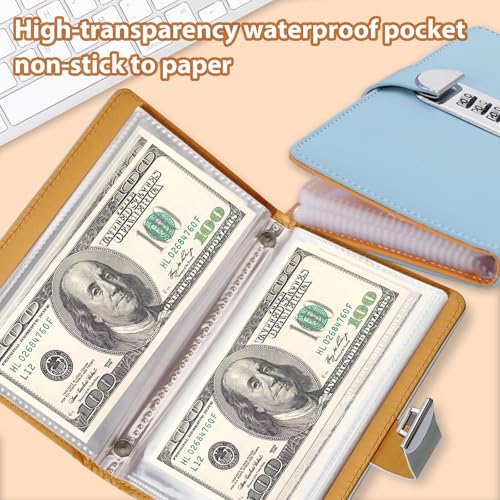 SUSOYAOCHEN Black Envelope Challenge Binder with Lock, Savings Book & 100 Envelopes