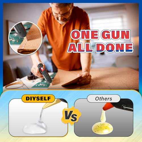 DIYSELF Hot Glue Gun, Full Size, 1 PCS Glue Gun with 20 Glue Sticks, Glue Gun and Sticks Set, Hot Glue Gun Kit for Crafts, Fabric, Woodworking, Craft Glue Guns, Heavy Duty Glue Gun, 60/100W(Black£©