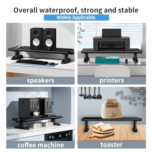 Computer Monitor Stand Riser for Desk,4.5-6.3 Inches Freely Height Adjustable with Cellphone Holder,Multi-Purpose Desktop Organizer Monitor Stands Riser for Computer,Laptop,Printer,TV (BLack)