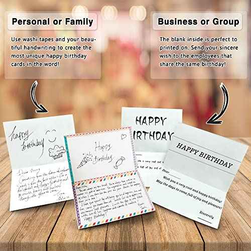 feela Birthday Cards Bulk, 240 Pack 40 Designs Happy Birthday Card Assortment Box with 240 Blank Envelopes, 252 Pieces of Stickers, 9 Washi Tapes, Greeting Cards for Employees Family, 4¡± X 6¡±