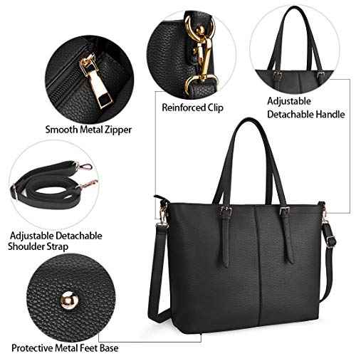 Laptop Tote Bag for Women 15.6 Inch Leather Computer Laptop Bag Office Work Bag