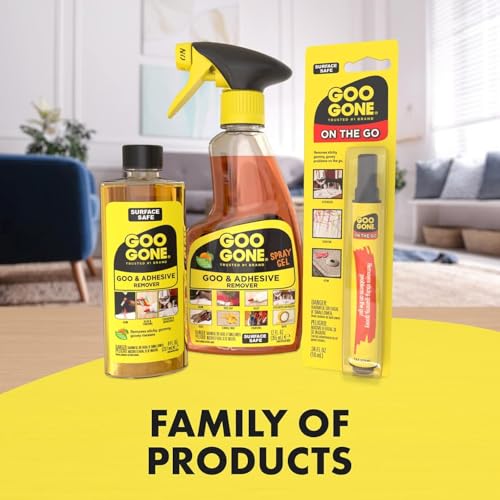Goo Gone Adhesive Remover Spray Gel 12 Oz with Scraper - Surface Safe & Drip-Free