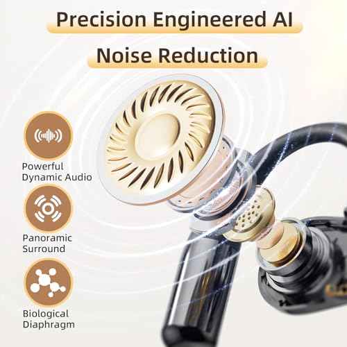 AI Translation Earbuds Real Time,144 Languages Translator with 5 Translation Modes,No Subscription Required, Ear-Hook Earbuds Translation Device for Travel Business Meeting Learning-Charcoal Black