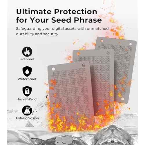 Crypto Seed Phrase Storage - Titanium Seed Phrase Plate and Punch Set - Offline Cold Wallet for Bitcoin Ethereum for 12-24 Words BIP39 Compatible Wallets (Ledger, Trezor, Metamask & More)