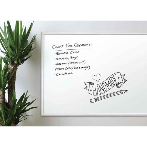 U Brands Melamine Non-Magnetic Dry Erase Board White Board, 36" x 48" Inches, Silver Aluminum Frame