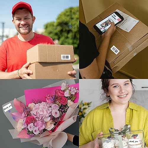 2¡¿3 Inch White Removable Thermal Labels,Waterproof Thermal Label,300 Sheets per Roll with Perforated Lines