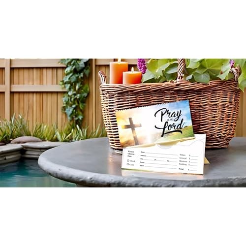Printlink - 500 Tithes and Offering Envelopes for Church, 3 1/8" x 6 1/4", 20lb White Wove Paper, Full Color Printing on the Front and Back, Dry Gummed Tabbed Scalloped Flap, Made and Printed in USA