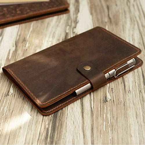 Distressed Leather 5 x 8.25" Notebook Cover Compatible with Moleskine Classic Cover Larger size, Portfolio Agenda Cover Diary Cover, 307M